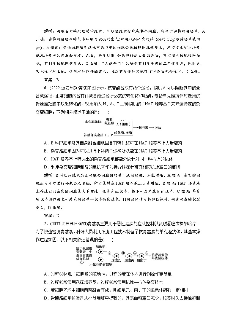 新高中生物一轮复习专题训练：第35讲 植物细胞工程与动物细胞工程（word含解析）03
