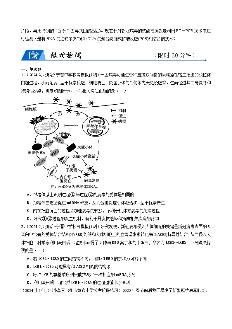 新高考生物二轮复习重难点专练热点03 病毒（原卷版）第2页