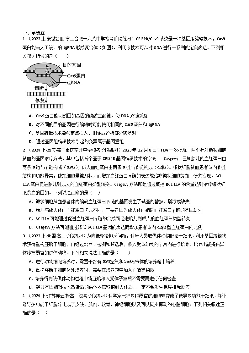 新高考生物二轮复习重难点专练热点04 遗传前沿科技（原卷版）第2页