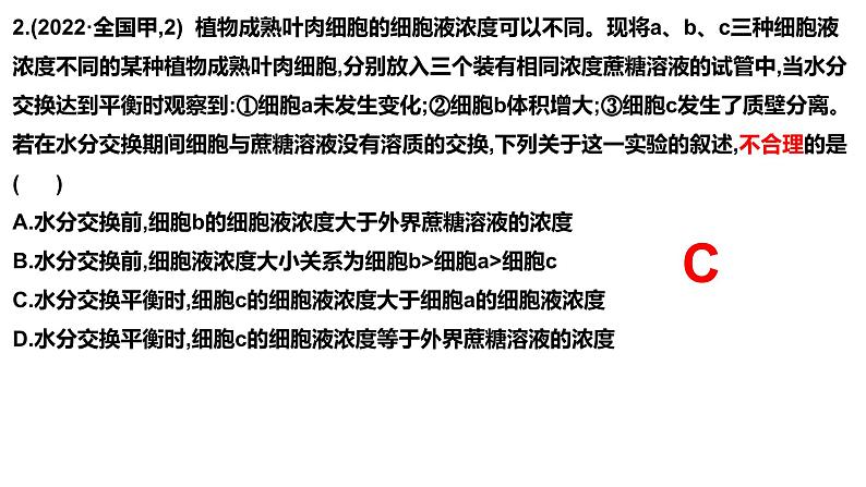 新高考生物二轮复习热点专题专项突破课件 专题二+细胞代谢（含答案）05