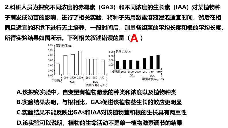 新高考生物二轮复习热点专题专项突破课件 专题七+植物激素、光、重力等的调节（含答案）第8页