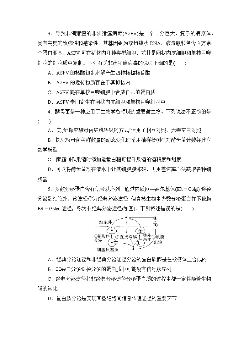 黑龙江省实验中学2024-2025学年高三上学期第二次月考生物试卷第2页