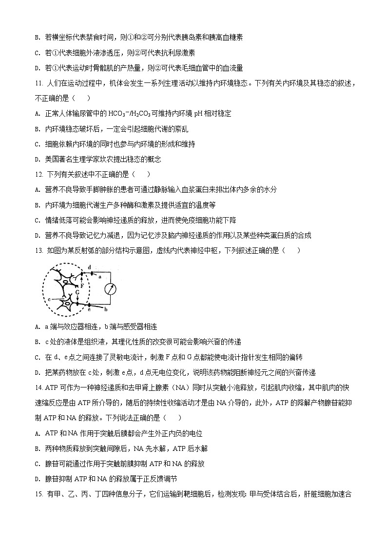 黑龙江省大庆铁人中学2021-2022学年高二上学期期末生物试题03