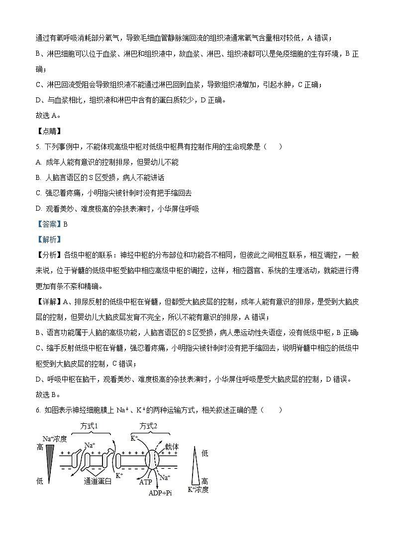 黑龙江省大庆铁人中学2021-2022学年高二上学期期末生物试题03