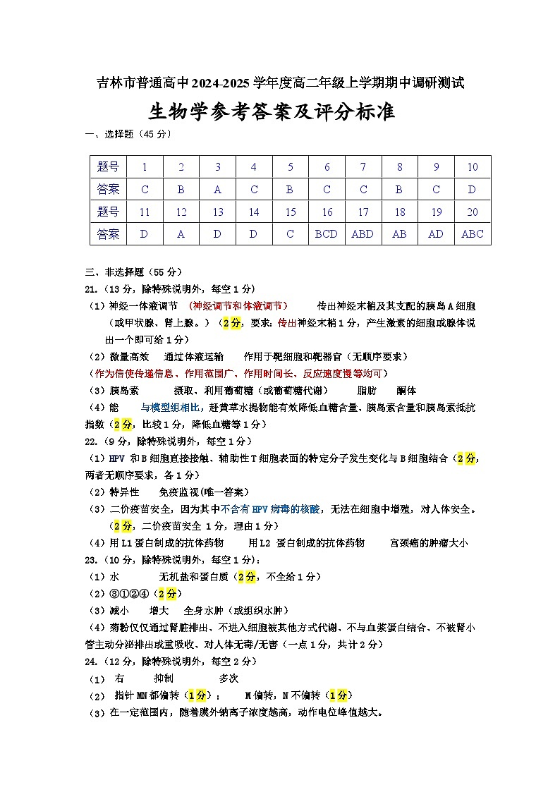 2_2024-10 高二生物期中答案 (1)第1页