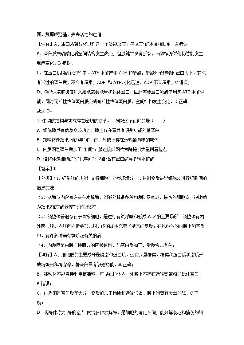 湖南省郴州市“十校联盟”2023-2024学年高一上学期期末模拟生物试题（解析版）第3页