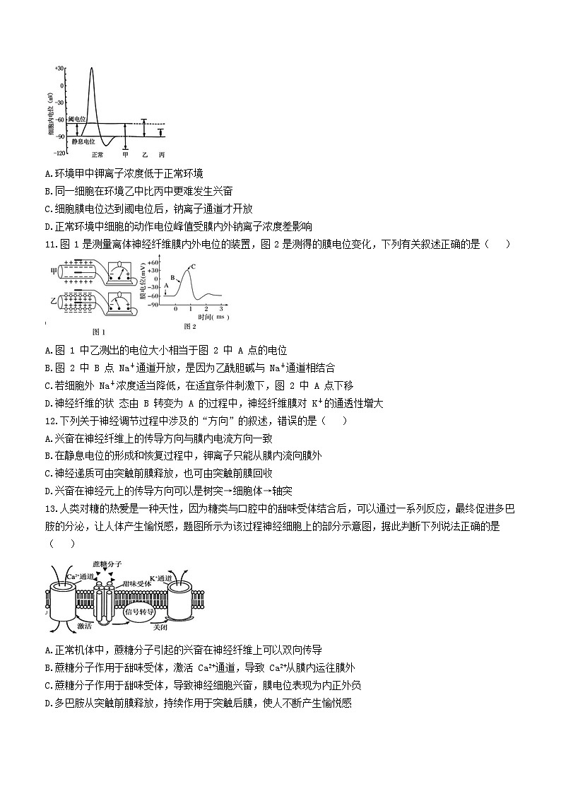 四川省内江市第六中学2024-2025学年高二上学期第一次月考生物试题第3页