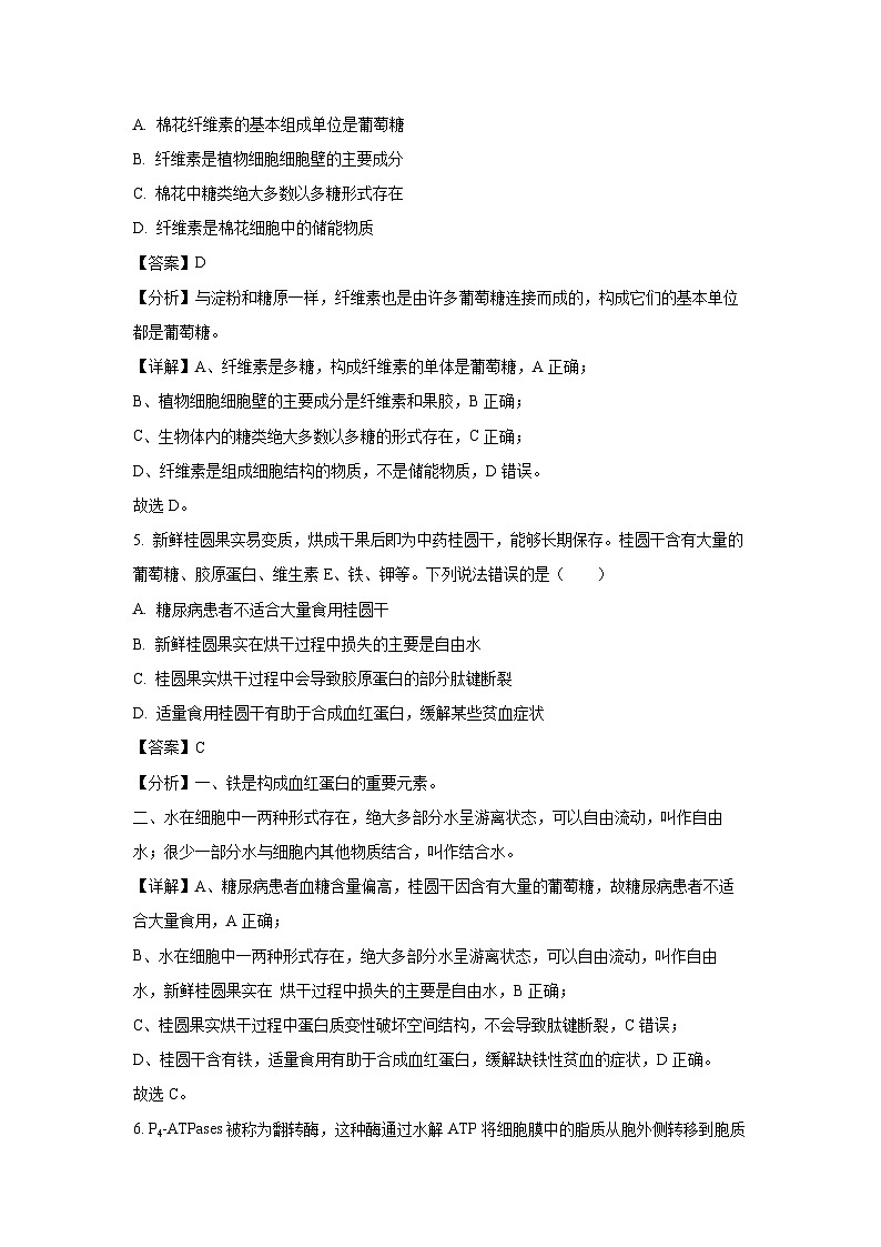 新疆墨和田地区玉县2024-2025学年高三上学期第一次生物月考（解析版）03