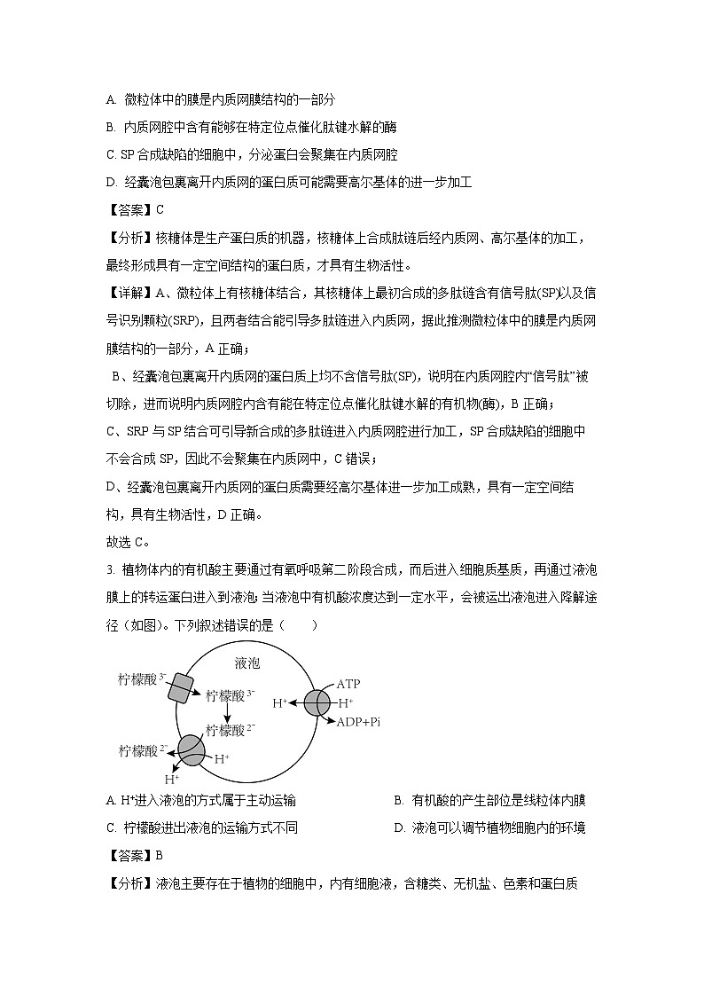 辽宁省重点高中协作校2023—2024学年高三上学期联考（二）生物试卷（解析版）第2页