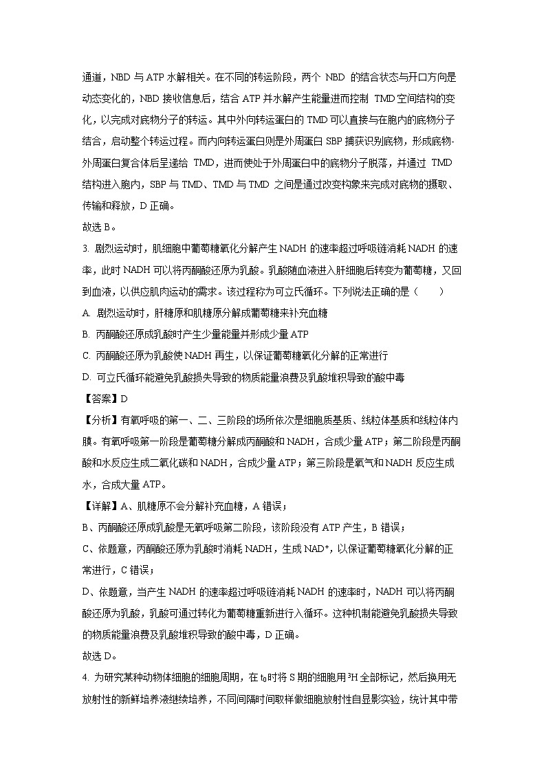 2024届山东省滨州市高三下学期5月二模生物试卷（解析版）第3页