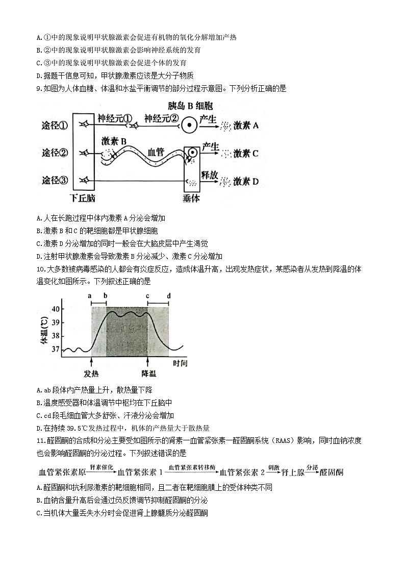陕西省榆林市七校2024-2025学年高二上学期期中联考生物试题第3页