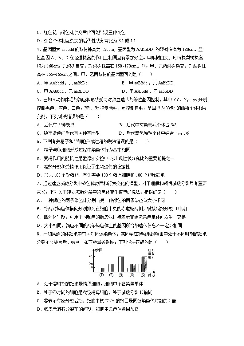 山东省青岛市2023-2024学年高一下学期期中考试生物试卷第2页