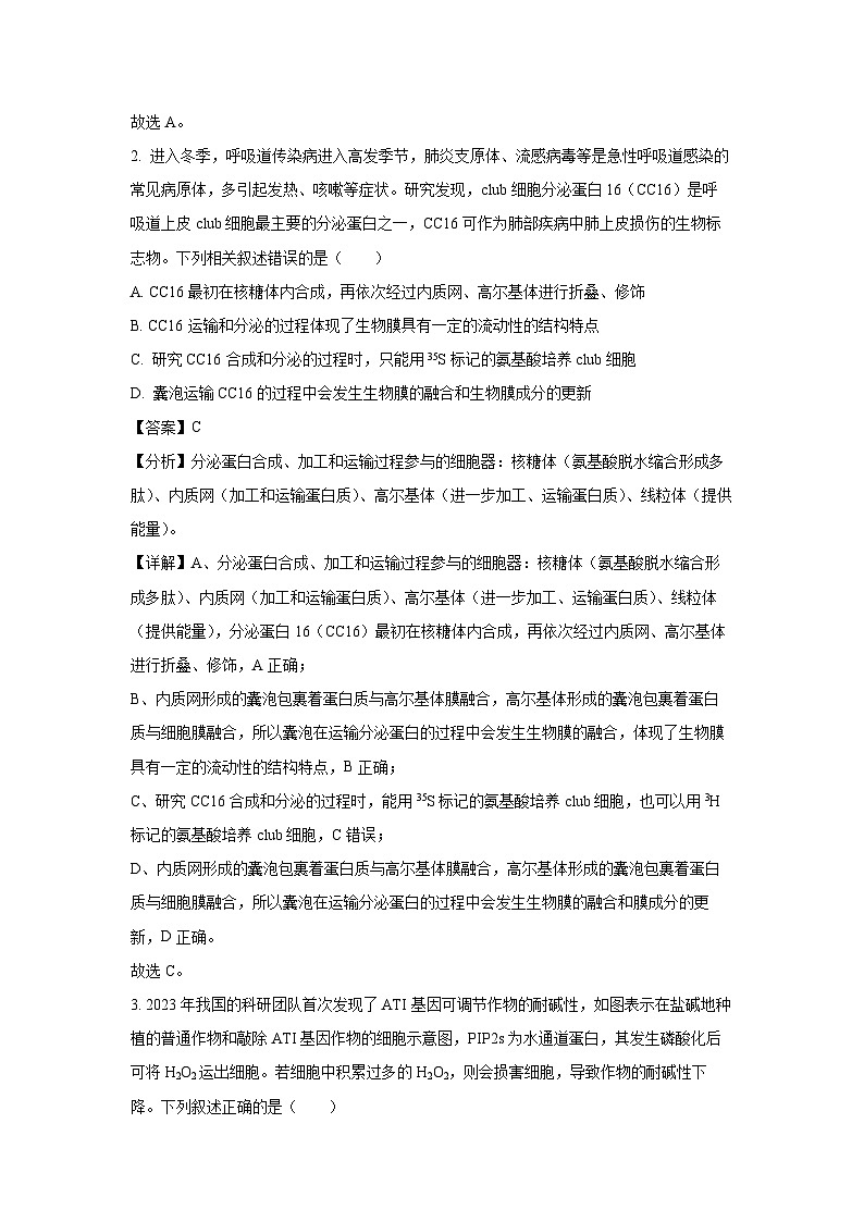 2024届海南省天一大联考高三生物试卷(解析版)第2页