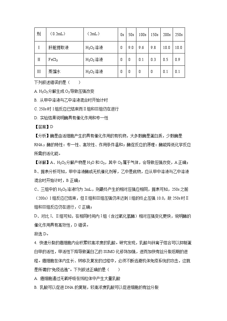 2024届广西高三第一次摸底检测生物试卷(解析版)第3页