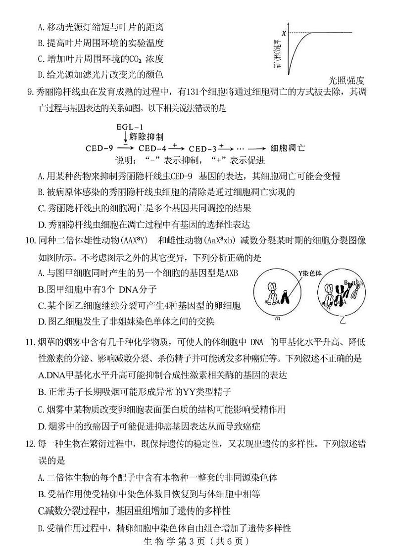 生物丨河南省豫西北教研联盟（许洛平）2025届高三上学期10月第一次质量检测生物试卷及答案第3页