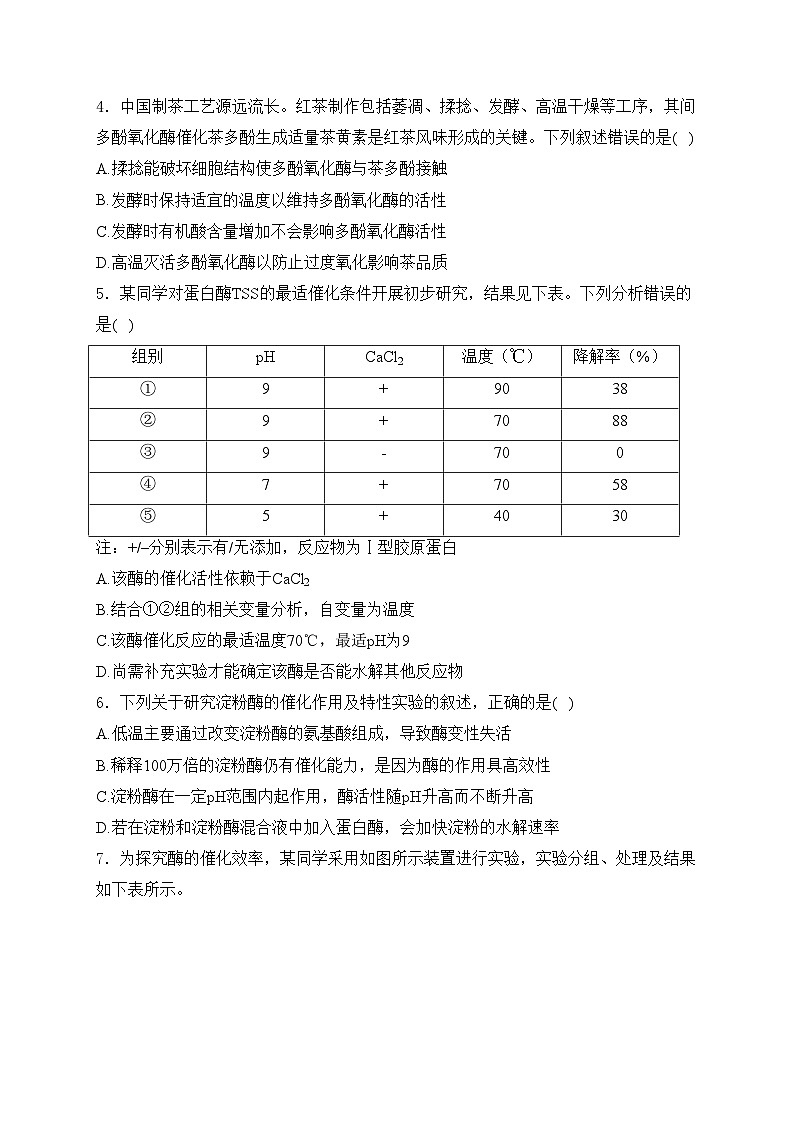 考点4 酶和ATP——五年（2020—2024年）高考生物学真题专项分类汇编(含答案)第2页
