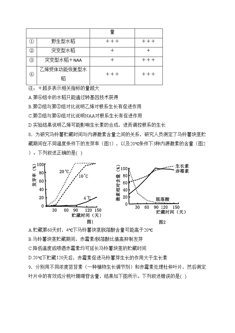 考点20 植物生命活动的调节——五年（2020—2024年）高考生物学真题专项分类汇编(含答案)第3页