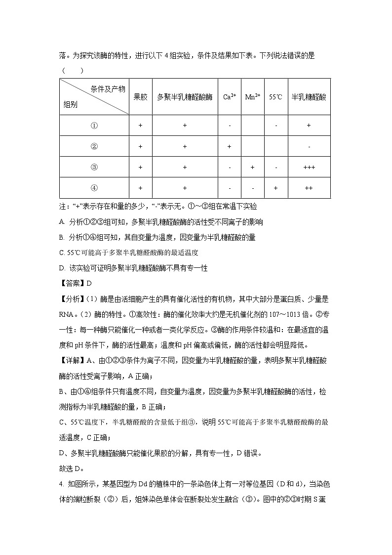 2024届山东省聊城市高三三模生物试卷(解析版)第3页
