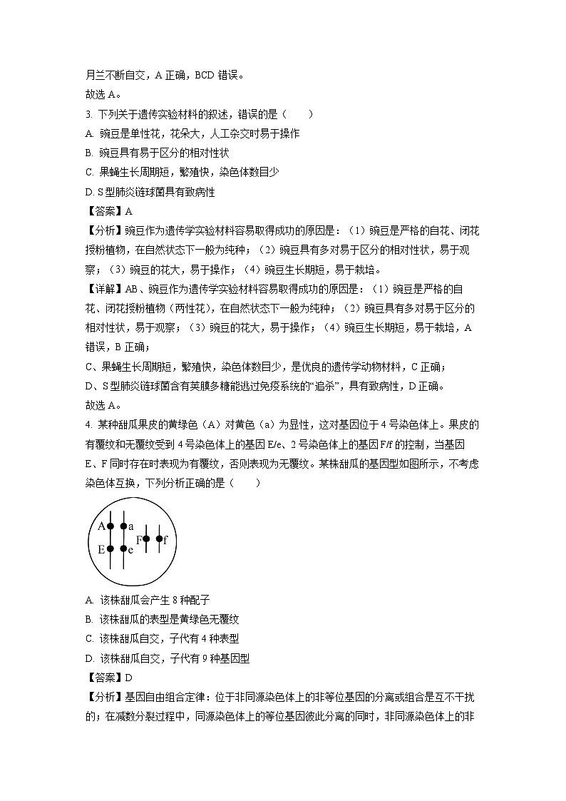 吉林省八校2023-2024学年高一下学期5月期中生物试卷(解析版)第2页