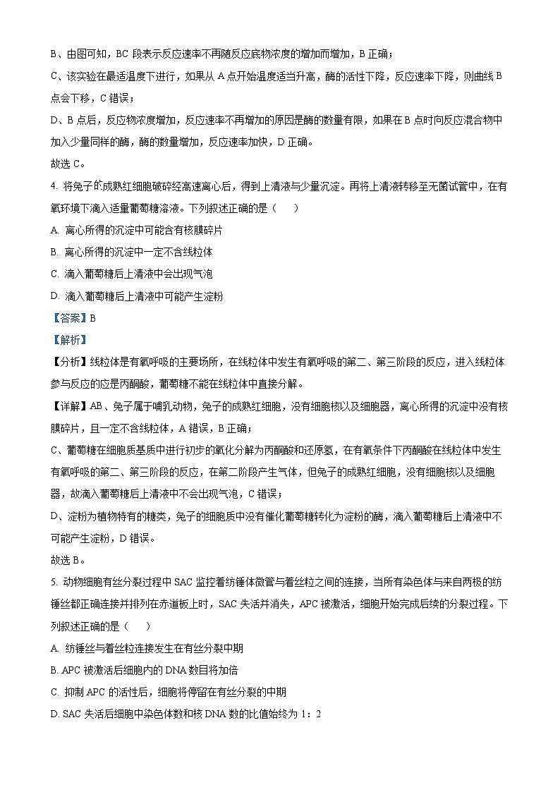 河北省保定市2024-2025学年高三上学期摸底考试生物试题 Word版含解析第3页