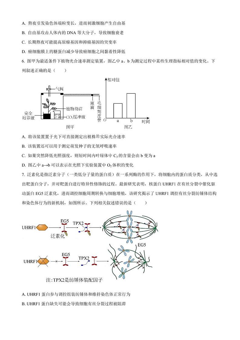 2025届黑龙江省哈尔滨九中高三上学期10月期中考-生物试题+答案02