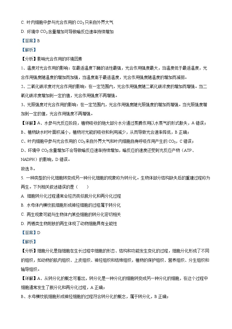 河南省许平汝名校2024-2025学年高三上学期10月期中考试生物试题  Word版含解析第3页