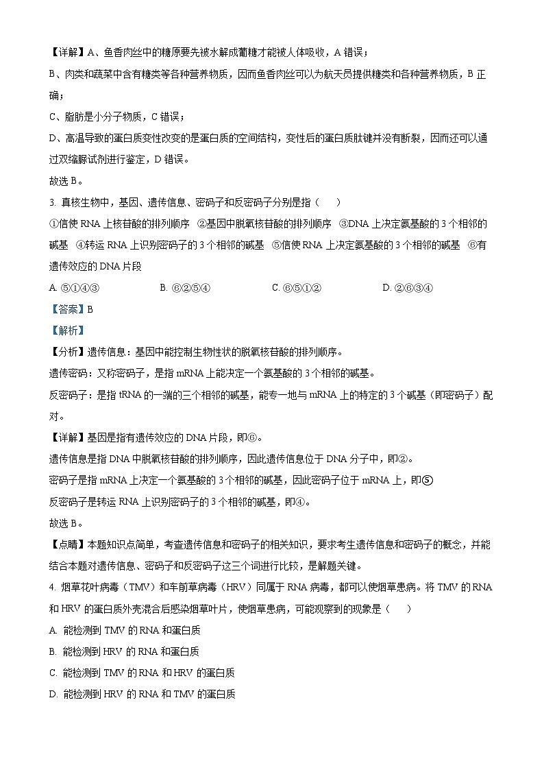 山东省菏泽市鄄城县第一中学2025届高三上学期10月月考生物试题word版含解析第2页