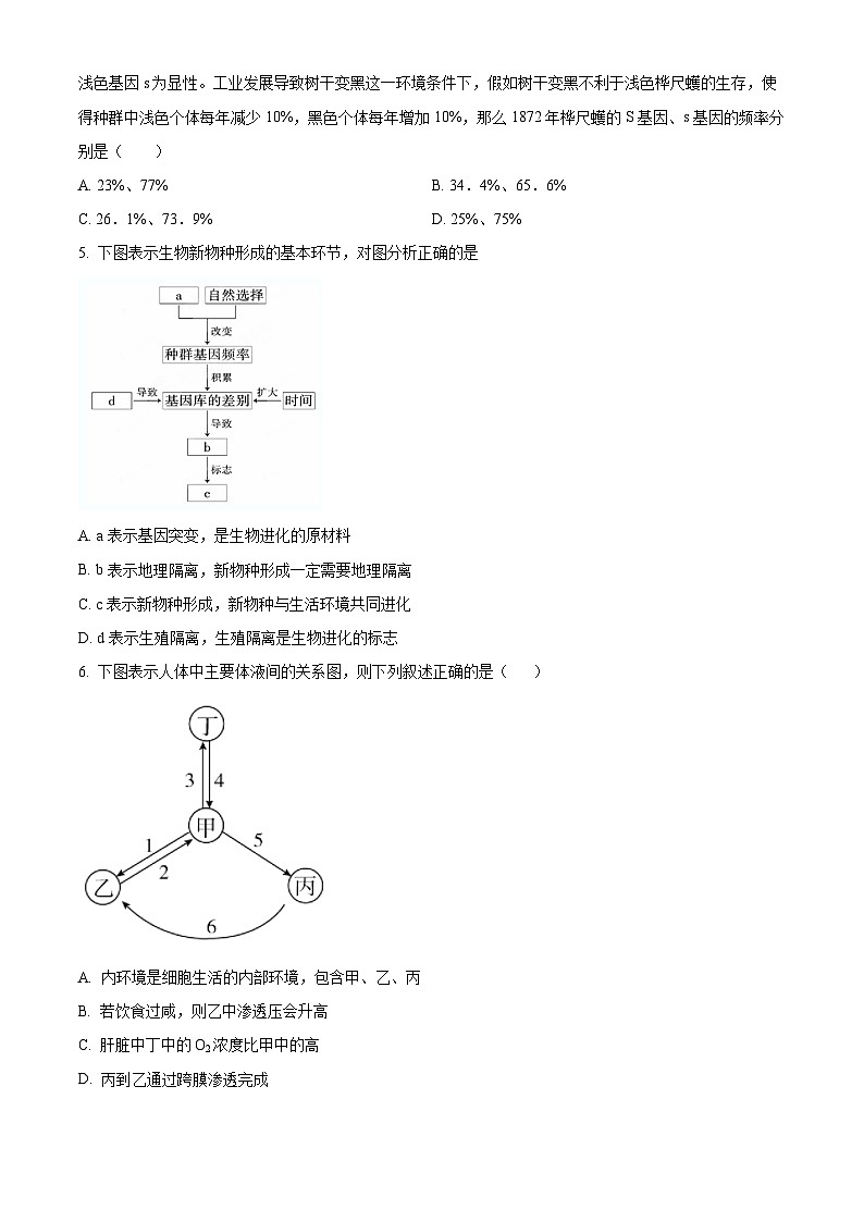 湖北省公安县第一中学2024-2025学年高二上学期10月段考生物试卷（Word版附解析）02