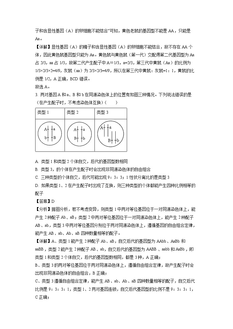 山东省淄博市高青县2023-2024学年高一下学期期中考试生物试卷(解析版)02