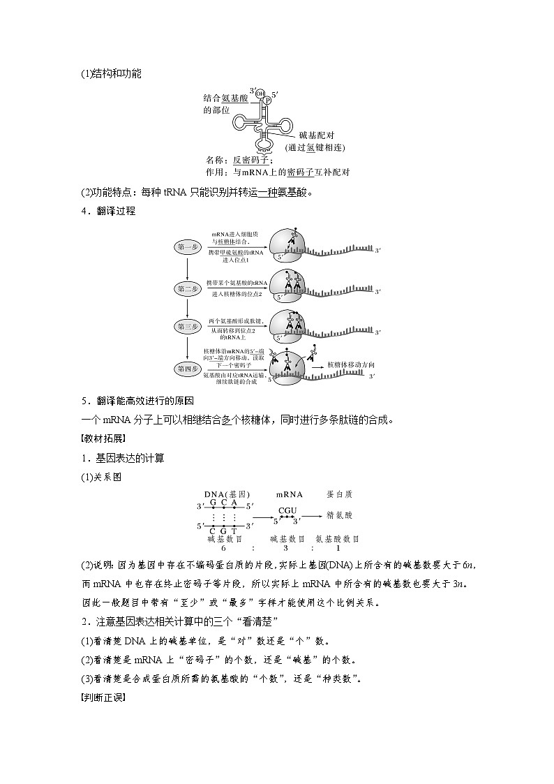 第4章　第1节　第2课时　遗传信息的翻译、中心法则（讲义）第2页