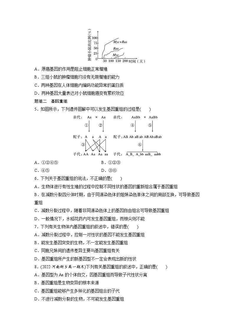 第5章　第1节　第2课时　细胞的癌变和基因重组（练习）第2页