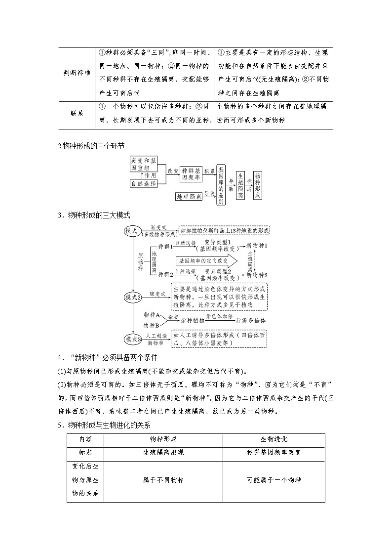 第6章　第3节　第2课时　隔离在物种形成中的作用（讲义）第3页