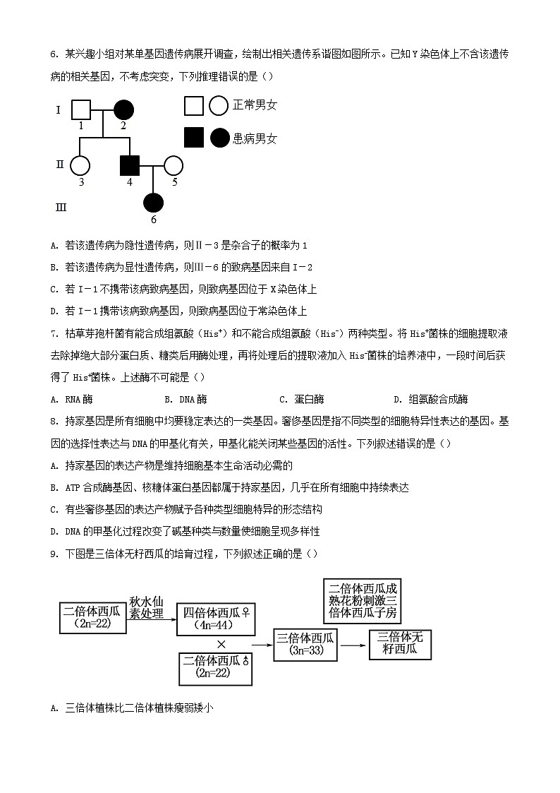广东署山市2023_2024学年高二生物上学期开学考试含解析第2页