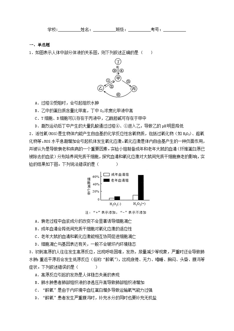 湖北省武汉市2023_2024学年高二生物上学期10月月考试题含解析第1页