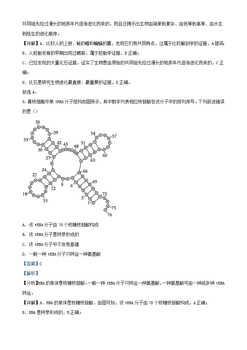 湖北省武汉市部分市级示范高中2023_2024学年高二生物上学期9月联考试题含解析第3页