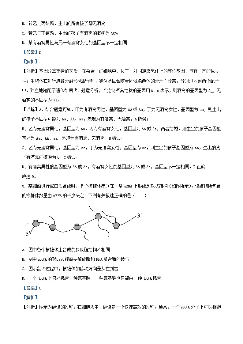 安徽省名校2023_2024学年高二生物上学期10月阶段检测联考试题含解析第2页