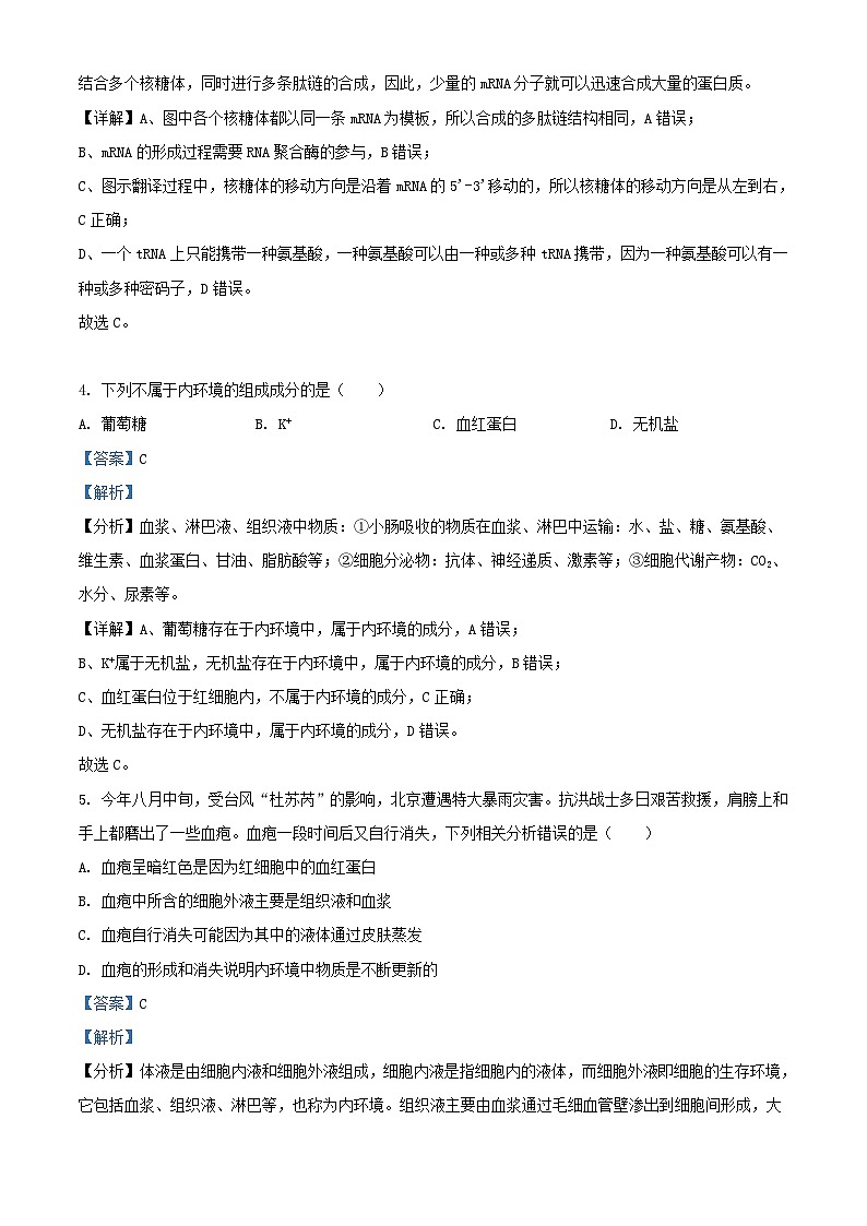 安徽省名校2023_2024学年高二生物上学期10月阶段检测联考试题含解析第3页