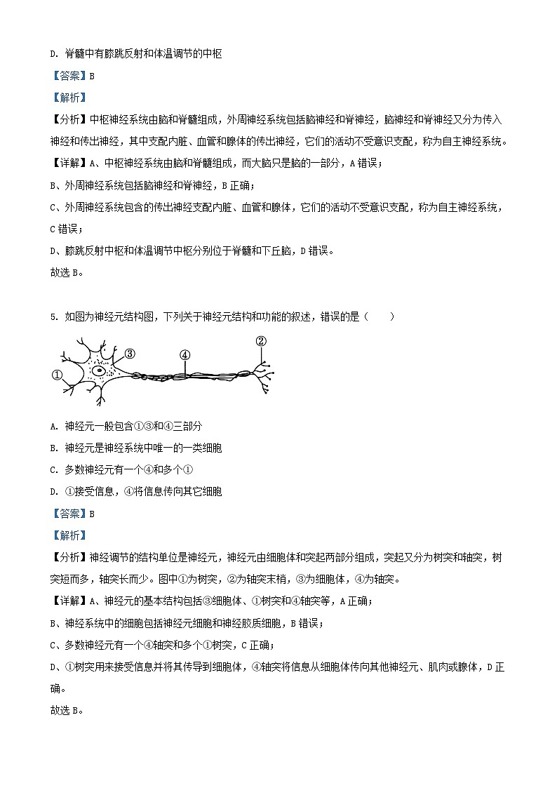 黑龙江省大庆市2023_2024学年高二生物上学期10月月考试题含解析第3页