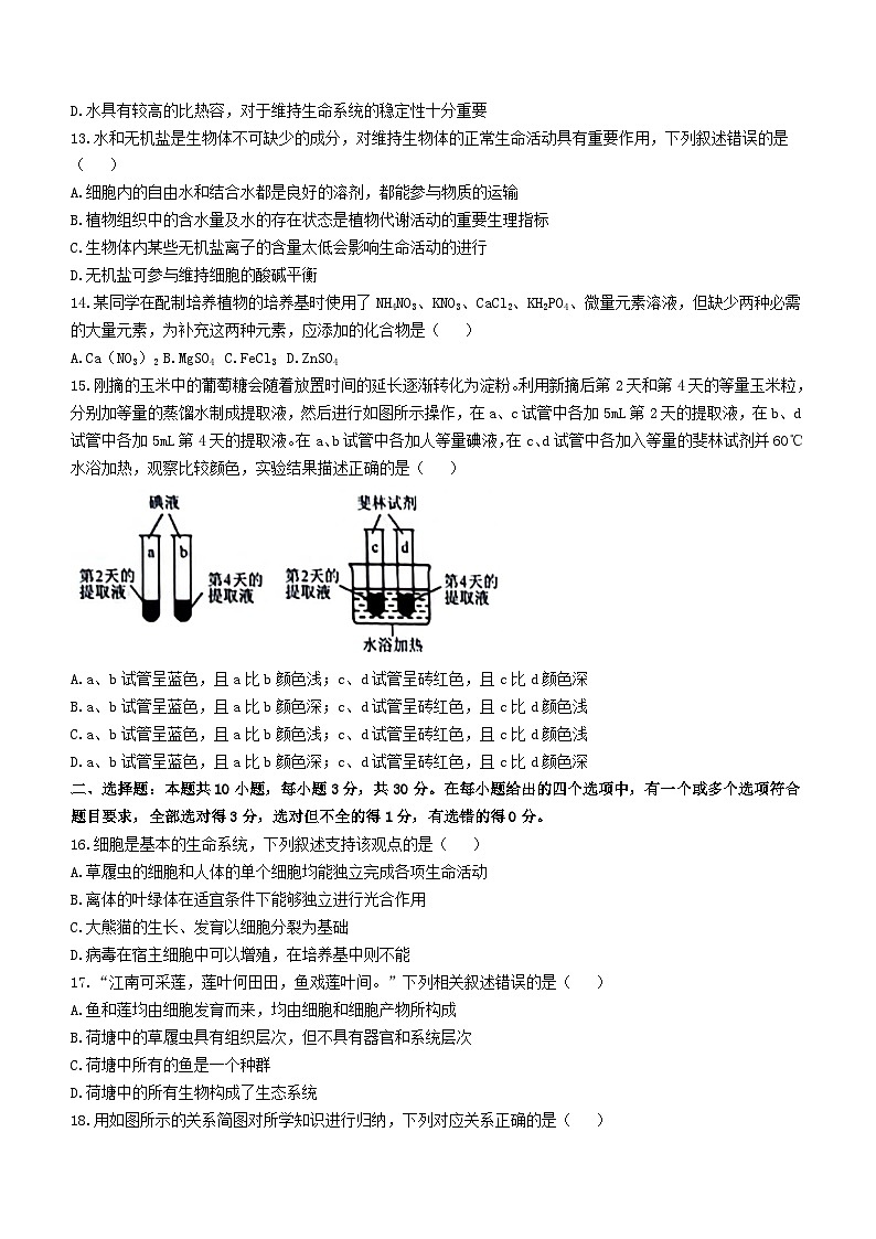 辽宁省名校联盟2023_2024学年高一生物上学期10月联合考试试题第3页