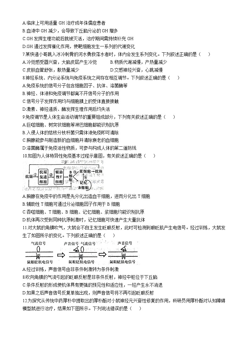 四川省成都市青羊区四川省成都市树德中学2024-2025学年高二上学期11月期中生物试题(无答案)第2页