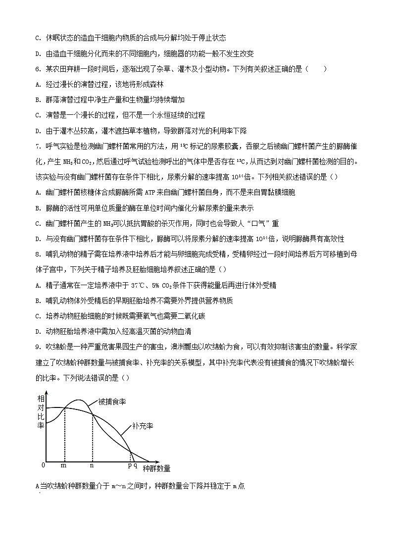 浙江省2023_2024学年高三生物上学期12月适应性考试含解析第2页