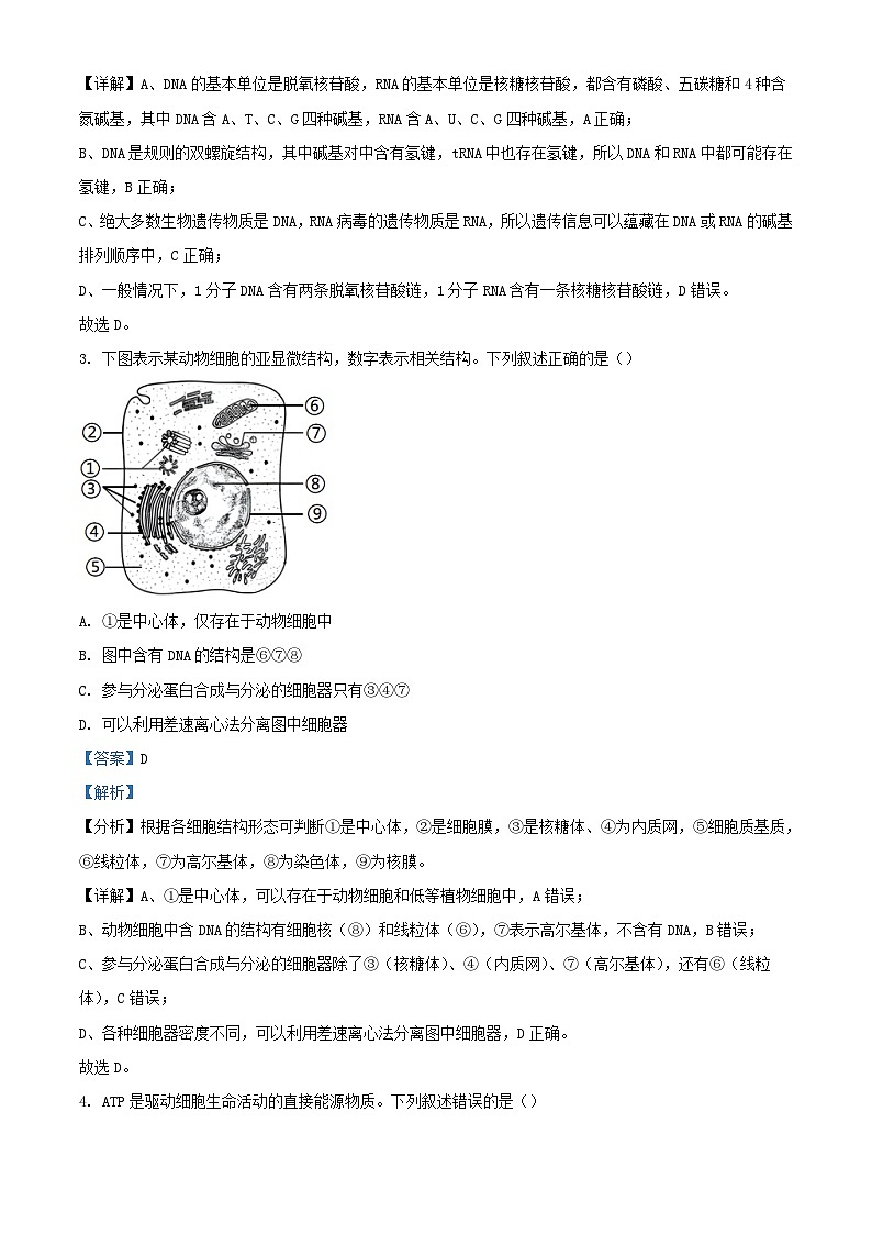 云南省楚雄州2022_2023学年高一生物下学期期末试题含解析第2页