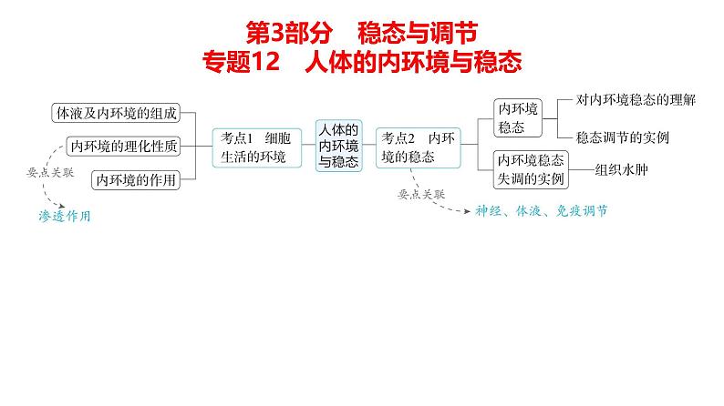 高考生物二轮复习讲解课件：专题12  人体的内环境与稳态第1页