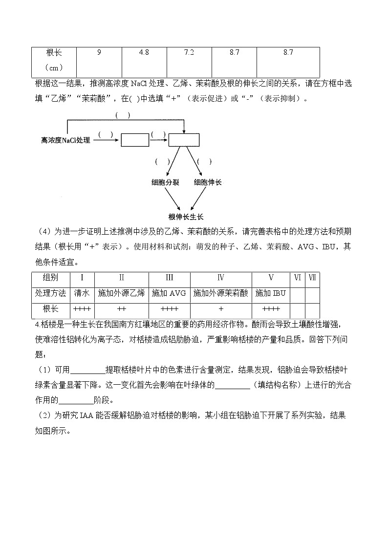 专题10 植物生命活动的调节（非选择题）-2025年高考生物二轮复习模块分练【新高考版】（含解析）第3页