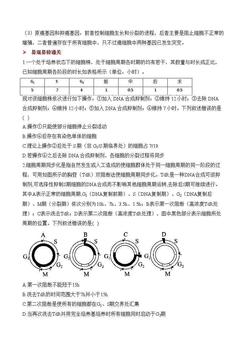 专题7 细胞的生命历程（练习）--2025年高考生物二轮复习易错重难提升专题（含解析 ）03