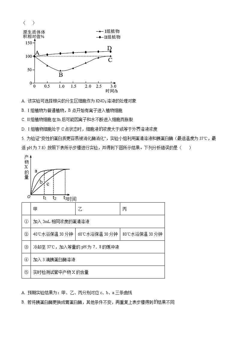 湖南省长沙市雅礼中学2024-2025学年高三上学期月考（三）生物试题 Word版无答案第2页