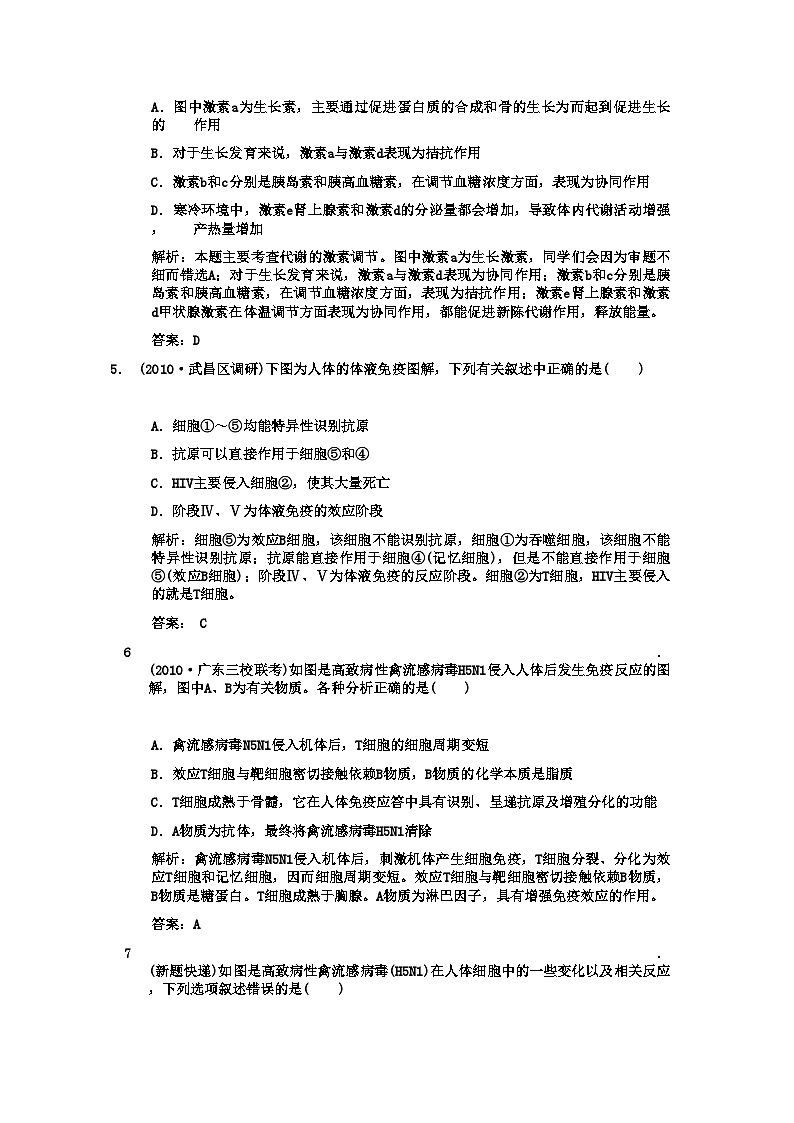 2022年创新设计高考生物一轮复习强化训练9动物生命活动调节分类专训2第2页
