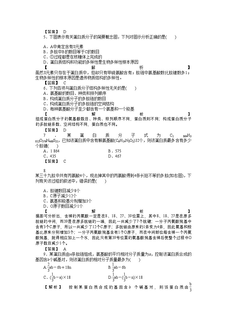 2022年龙门亮剑高三生物一轮复习第2章第2节生命活动的主要承担者蛋白质课后活页作业新人教版必修1第2页