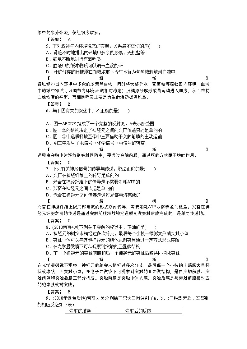 2022年龙门亮剑高三生物一轮复习第2章动物和人体生命活动的调节单元检测新人教版必修3第2页