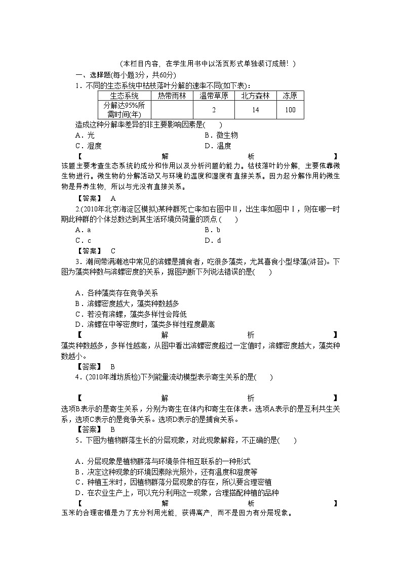 2022年龙门亮剑高三生物一轮复习第6章生态环境的保护单元检测新人教版必修3第1页